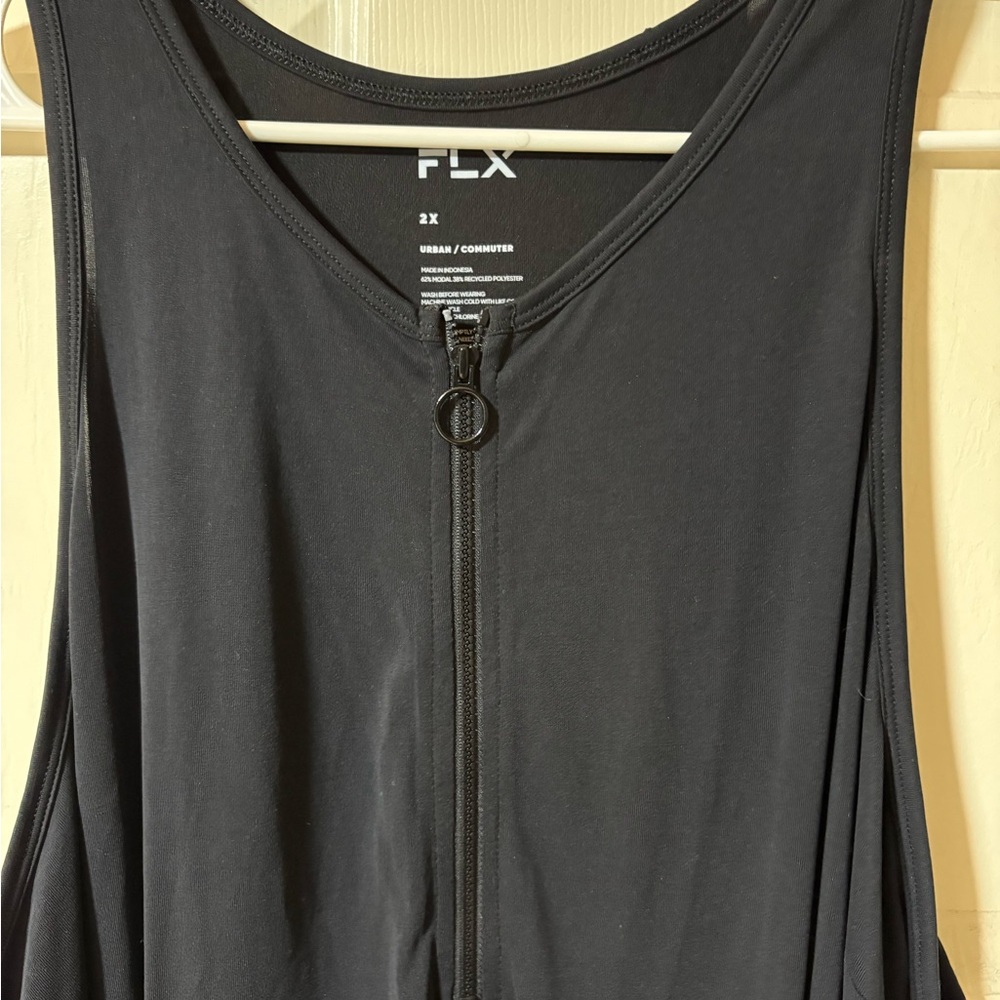 NWT Women’s FLX Front-Zipper Racerback Midi Dress Sz 2XL - Picture 3 of 6